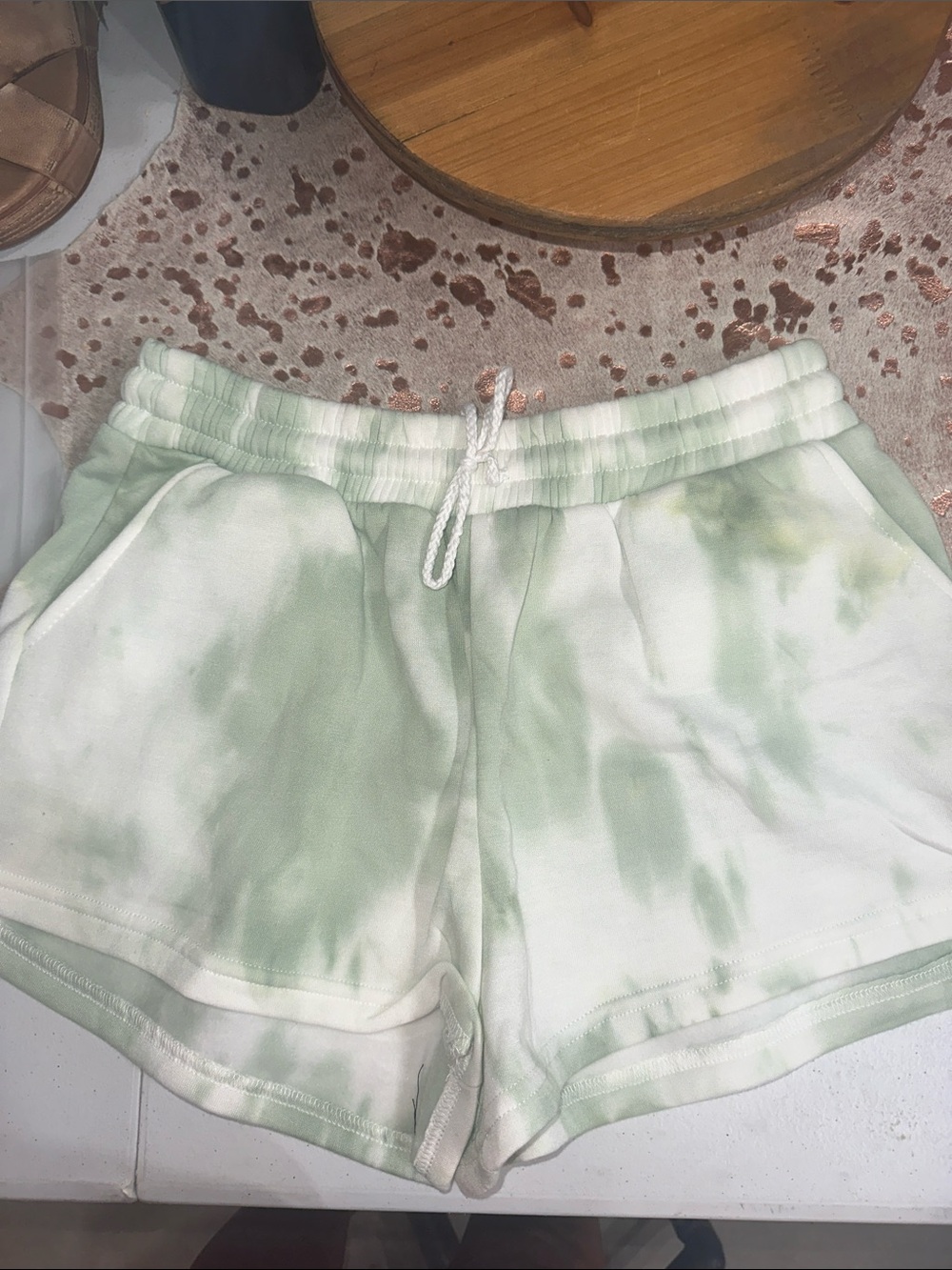 NWOT Women's Tie-Dye Green Athletic Lounge Shorts